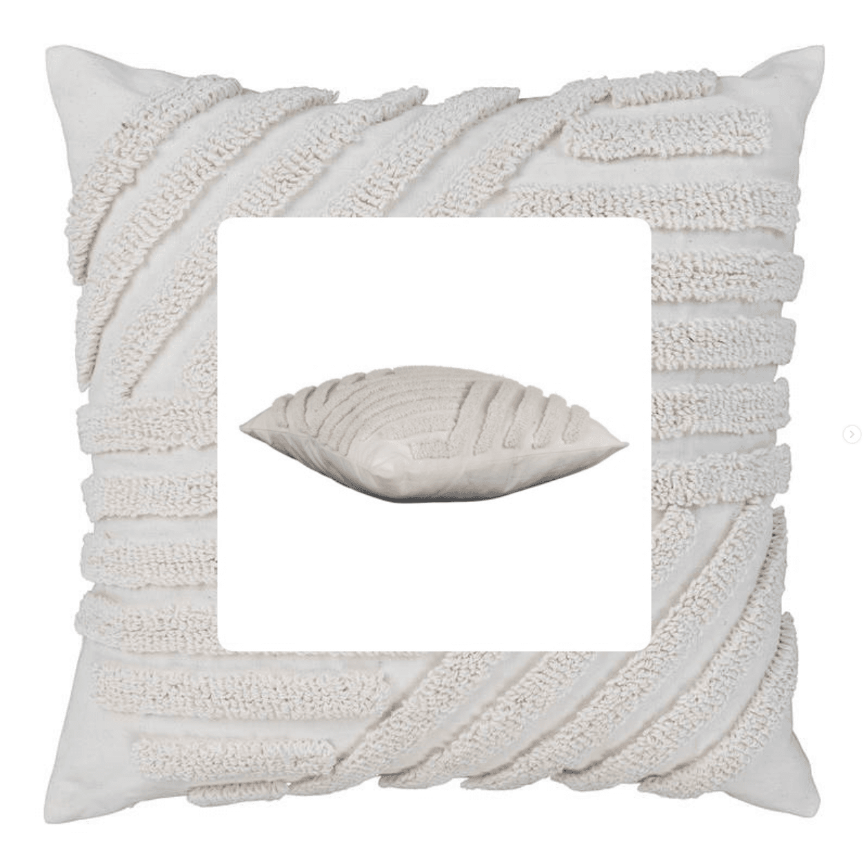 Coussin blanc texturé diagonal