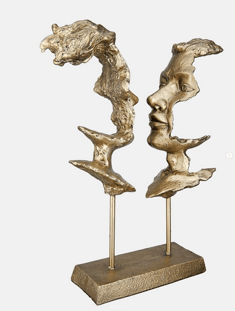 Sculpture dorée — Duo de profils